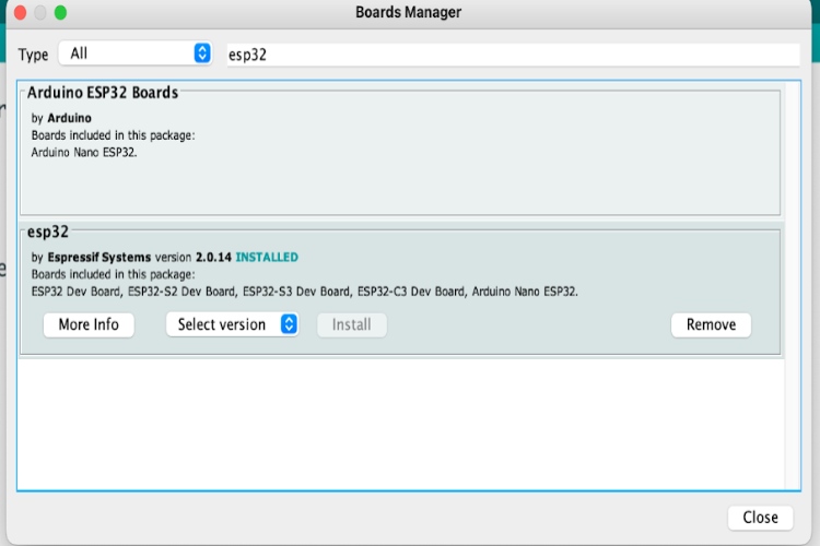 Library Installation for ESP32