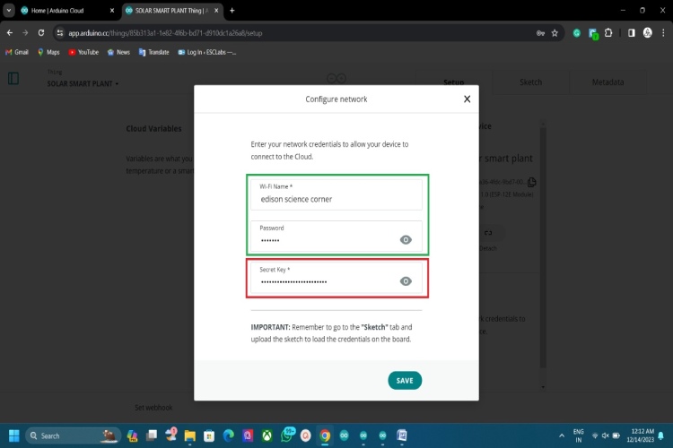 SSID and Password Setup