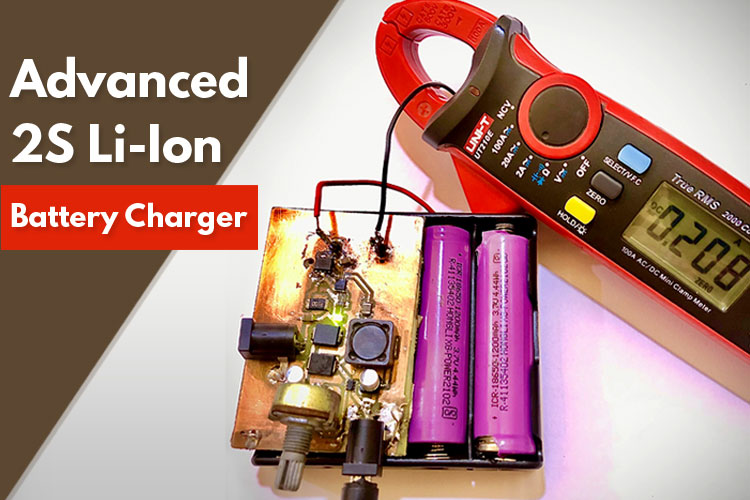 Advanced 2S Li-Ion/ Li-Po Battery Charger using MCP73844 IC