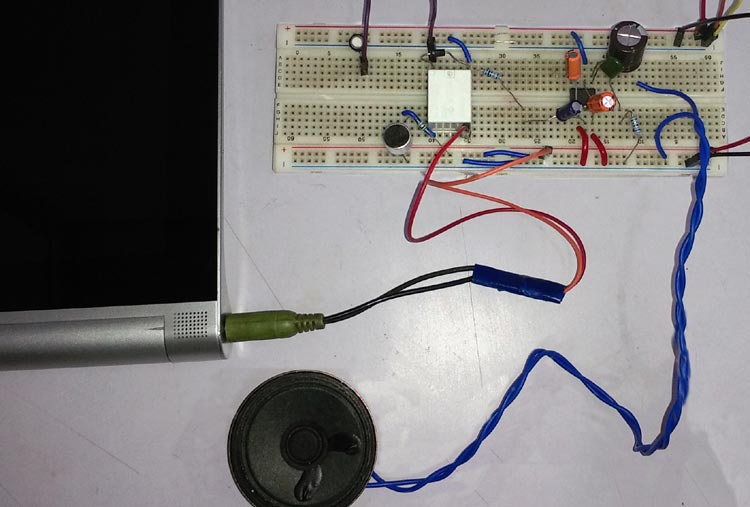 Audio Voice-over circuit using LM386