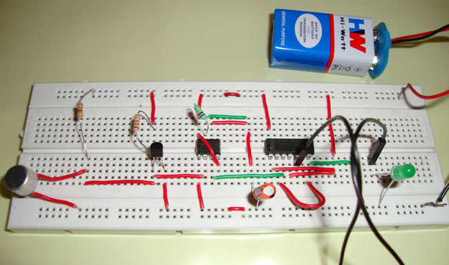 Clap On Clap Off Switch Circuit Diagram using 555 timer IC