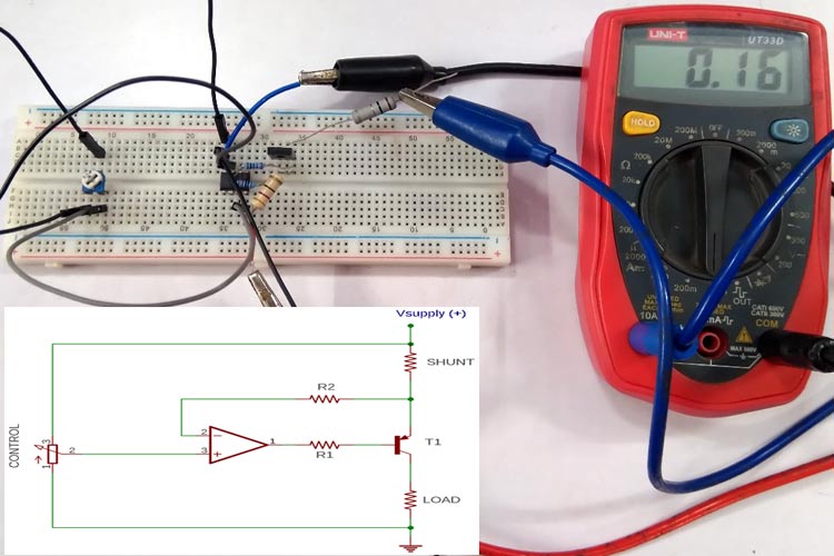 Constant Current Sink Circuit using Op-Amp