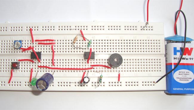 Doorbell Circuit Diagram using IC 555