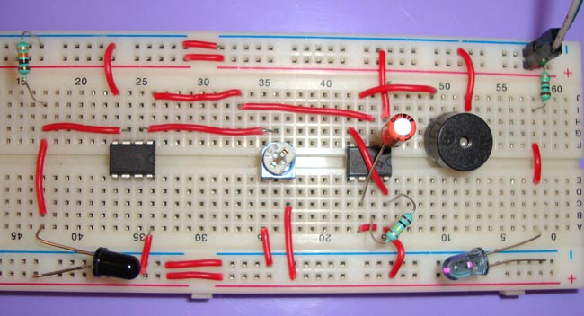 Infrared Sensor / Obstacle Detector Circuit Using LM358, Breadboard