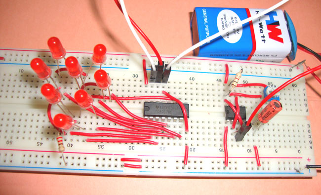 Heart Shaped Serial LED Flasher Circuit Diagram using IC 555 and IC 4017