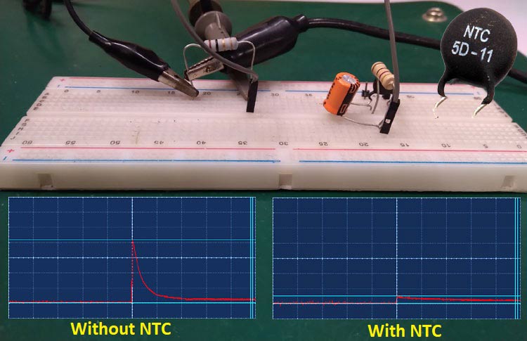 Inrush Current Limiter Circuit using NTC Thermistor