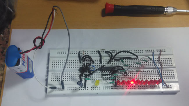 LED Chaser Circuit using IC 555