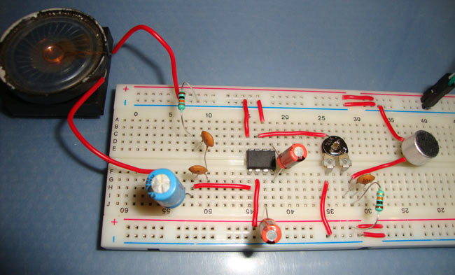 megaphone transistor Circuit Audio LM386 Amplifier Diagram