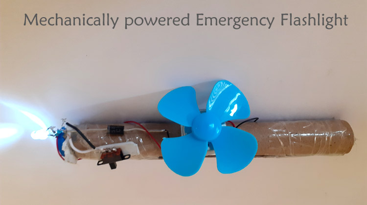 Mechanically powered Emergency Flashlight