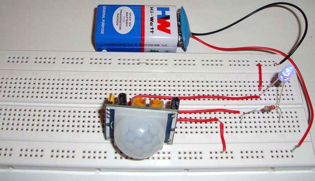 PIR Motion Detector/Sensor Circuit Diagram