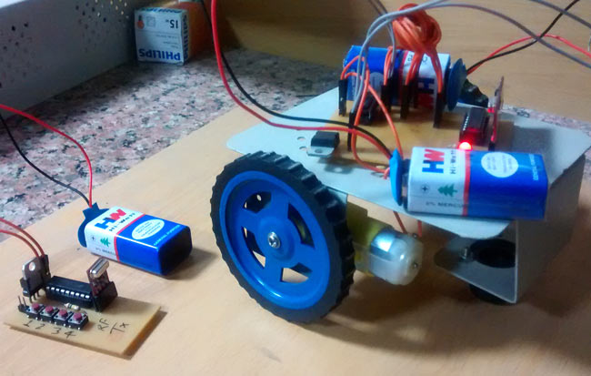 RF Controlled Robot - Project and Circuit Diagrams for RF Transmitter and RF