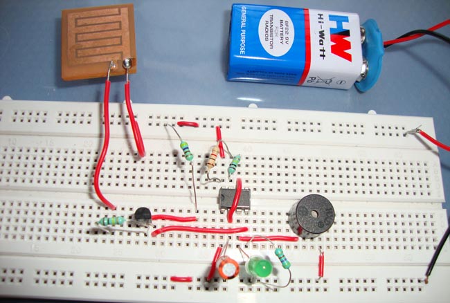 Rain Alarm Project and Circuit Diagram using 555 Timer IC door security devices wiring diagrams 