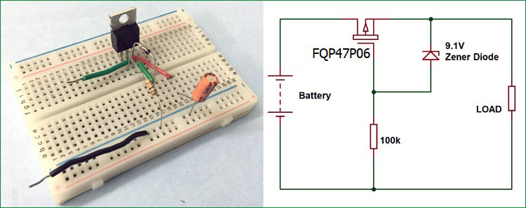 Reverse Polarity Protection Circuit using Diode OR P-Channel MOSFET