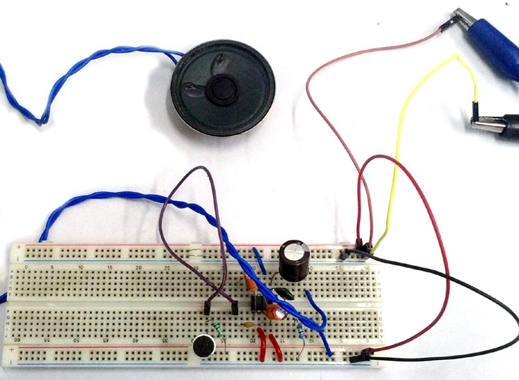 Simple Microphone to Speaker Amplifier Circuit Diagram