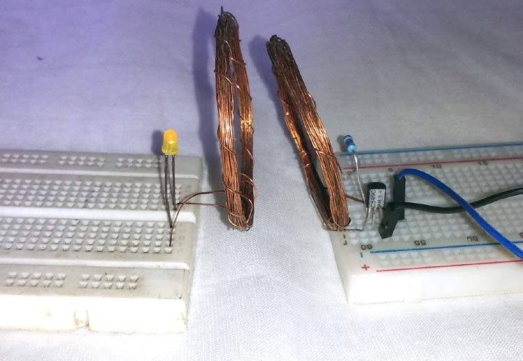 Simple Wireless Power Transmission Circuit to Glow an LED