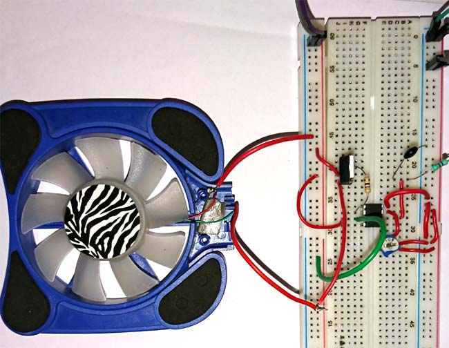 Temperature Controlled Dc Fan Using Thermistor Project With