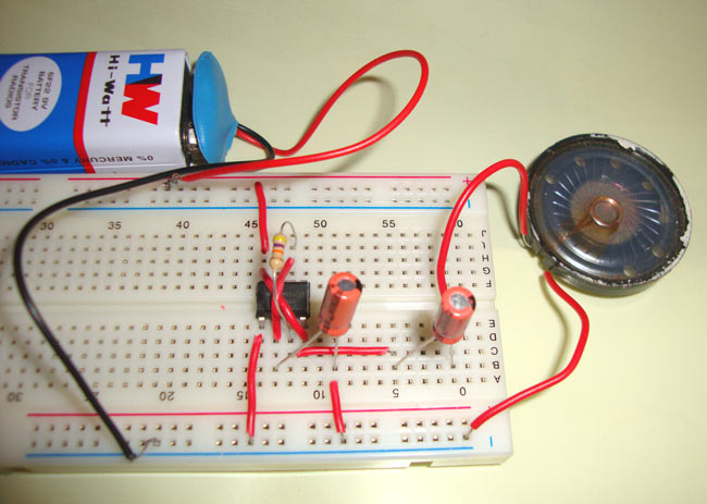 Ticking Sound using IC 555 latching switch circuit diagram 