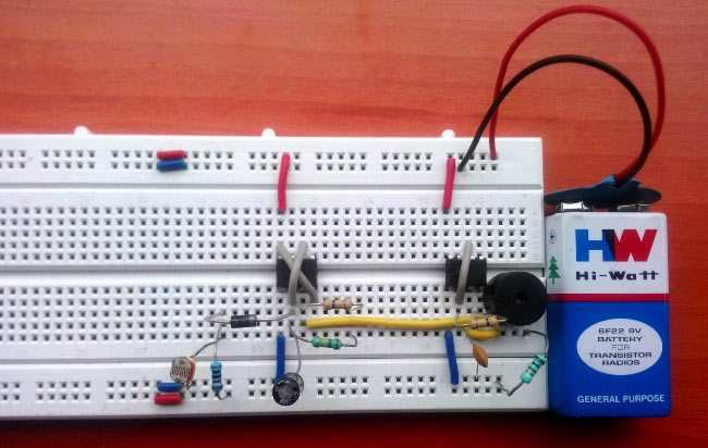 Fridge Door Alarm Circuit Diagram using 555 and LDR