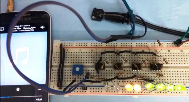 Simple VU Meter Circuit using LM358