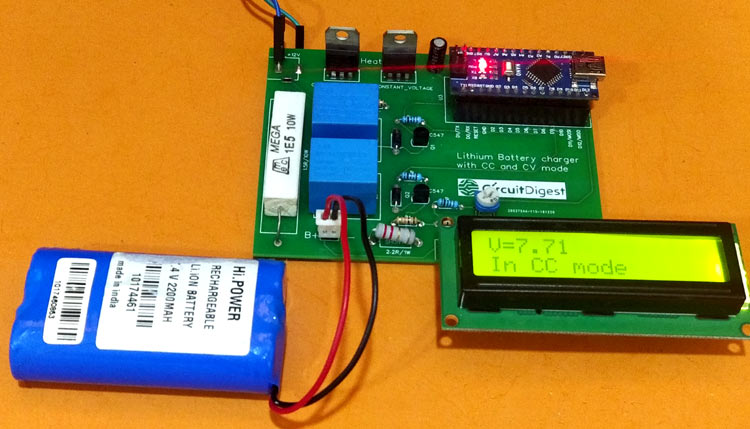 7.4V Two Step Lithium Battery Charger Circuit - CC and CV mode