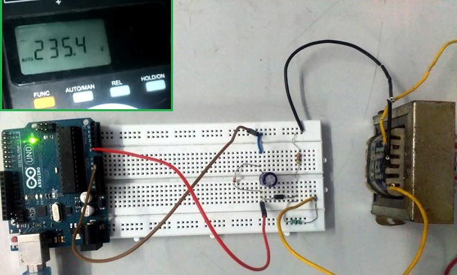 liter Tilpasning åndelig Arduino AC Voltmeter Project with Code and Circuit Diagram