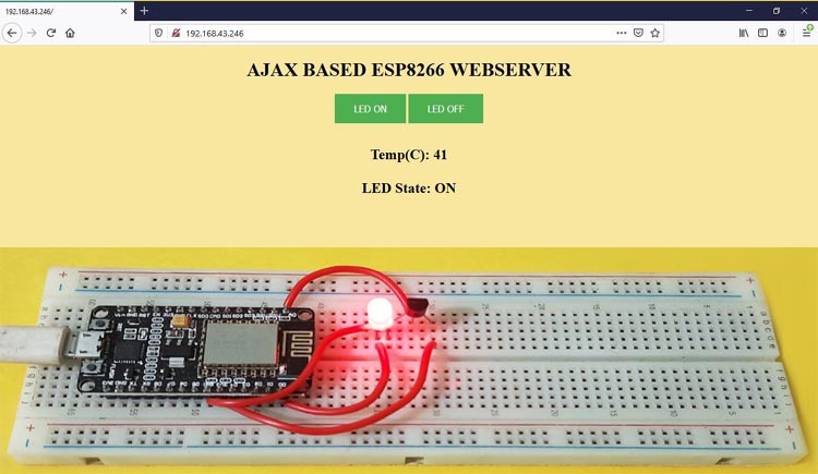 AJAX based Webserver on ESP8266