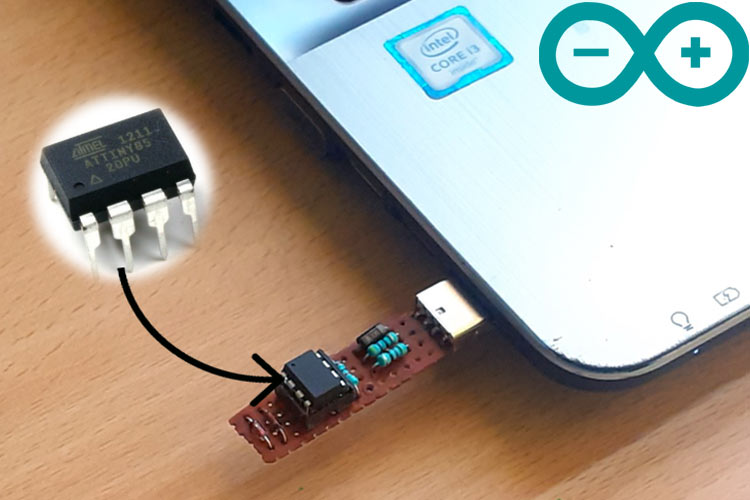 Programming ATtiny85 IC directly through USB without Arduino using  Digispark Bootloader