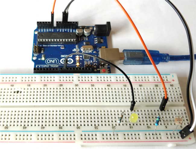 Arduino Light Sensor Circuit using LDR