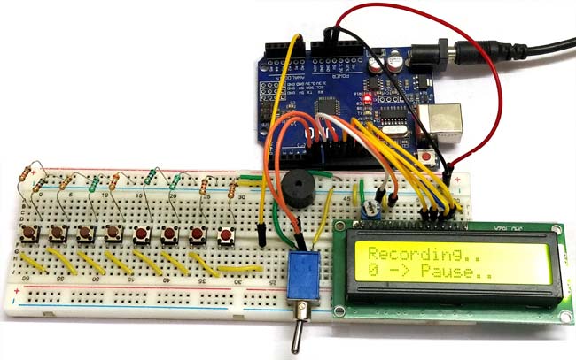 Arduino Based Piano with Recording and 