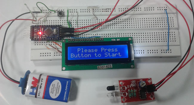 Arduino based Digital Counter with LCD display and Push butt 