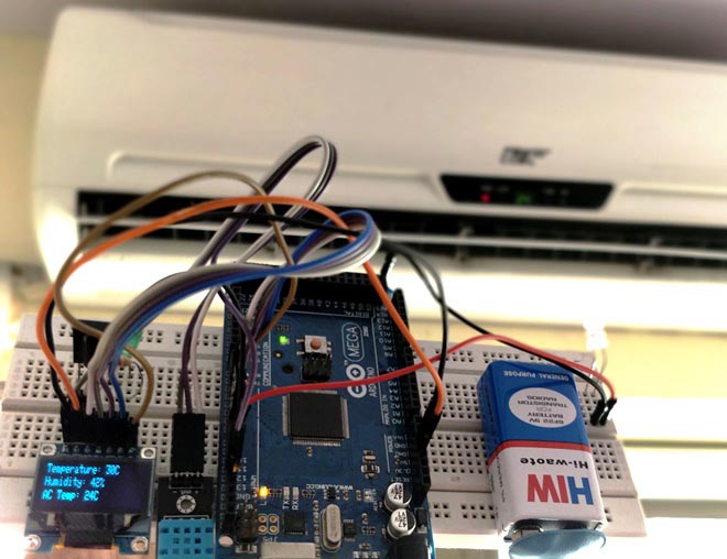 Automatic AC Temperature Controller using Arduino, DHT11 and IR Blaster