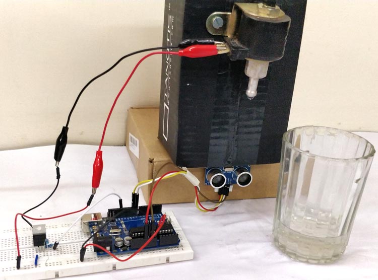 Image result for Water Dispenser using Ultrasonic Sensor and Arduino.