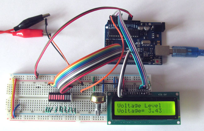 Battery Indicator using Arduino and LED Bar Graph
