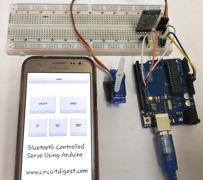 使用Arduino的蓝牙控制伺服电机