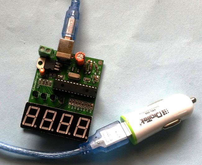 DIY PIC Microcontroller Based Car Battery Voltage Monitoring System on PCB