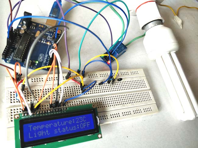 Automatic temperature controlled fan using arduino to control