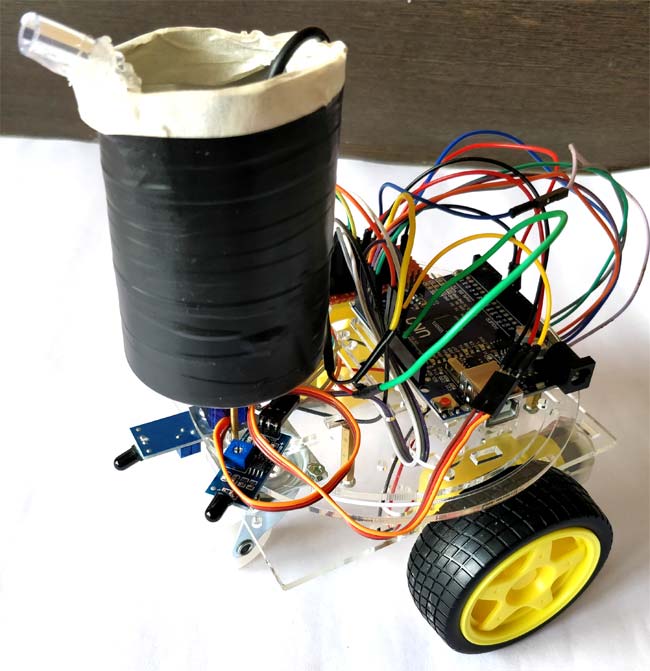 DIY Arduino Based Fire Fighting Robot Project with Code and Circuit Diagram