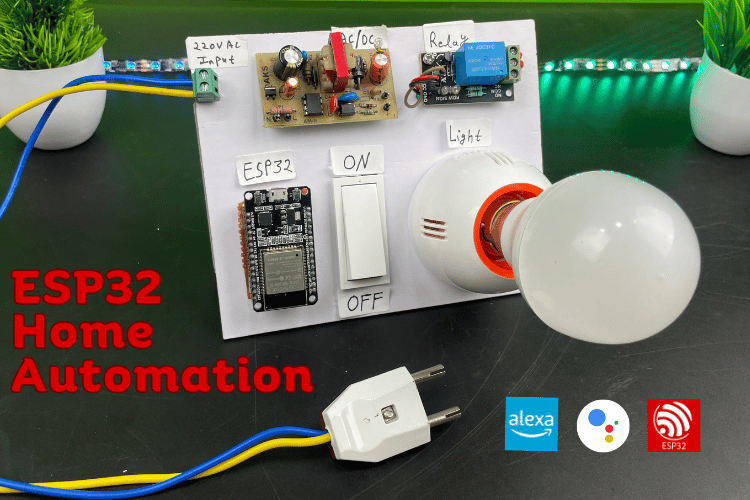 ESP32 Home Automation using Alexa and Google Assistant