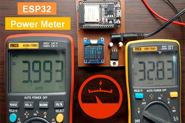 ESP32 power meter for measuring power conversion efficiency