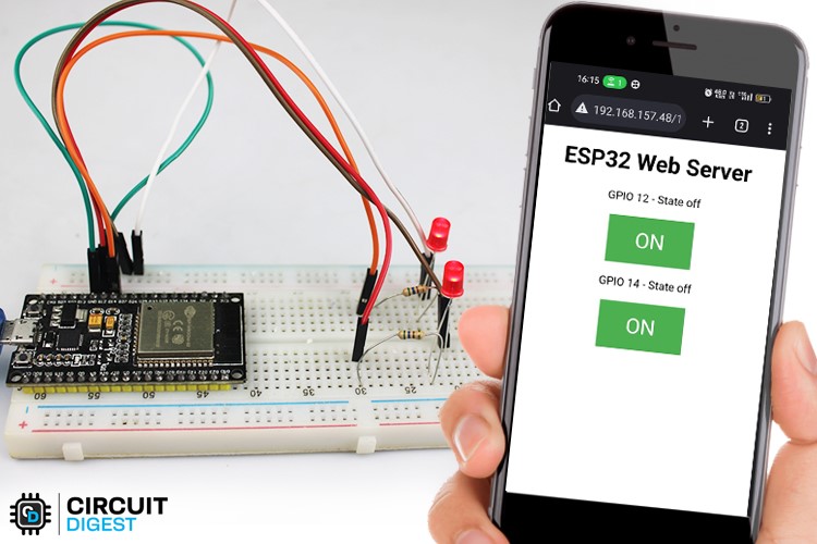 Control an LED using ESP32 based Webserver