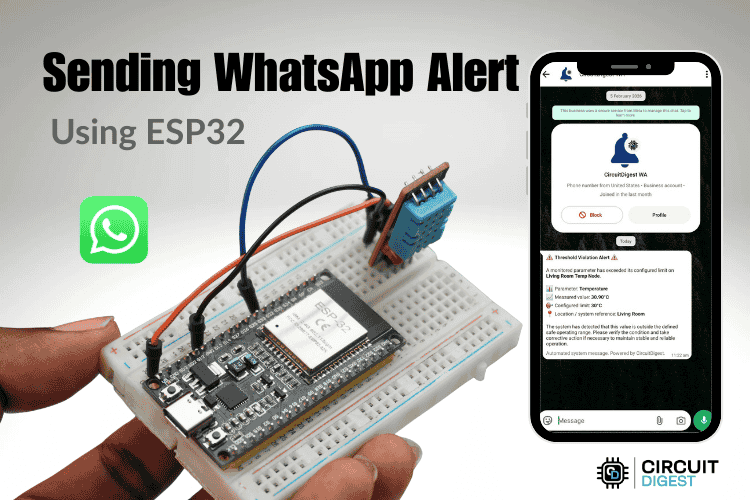 ESP32 Temperature Monitoring with WhatsApp Alert System