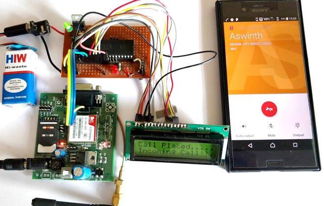 Interface GSM module with PIC Microcontroller- Make and Receive Calls