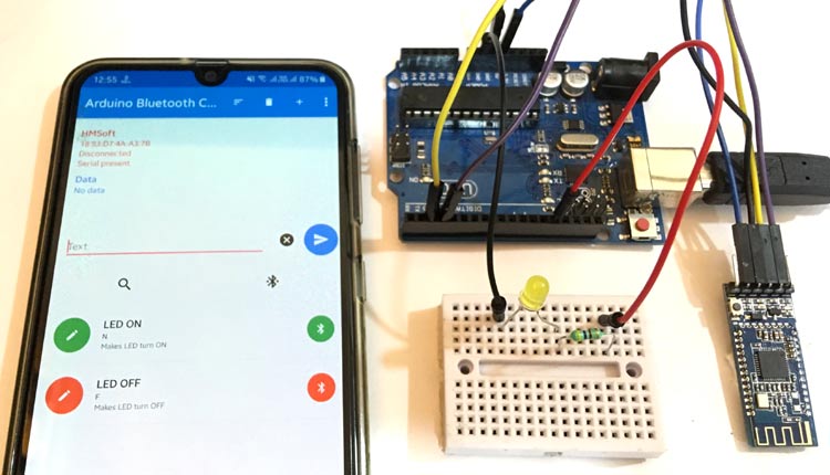 How to use HM-10 BLE Module with Arduino to control an LED using Android App