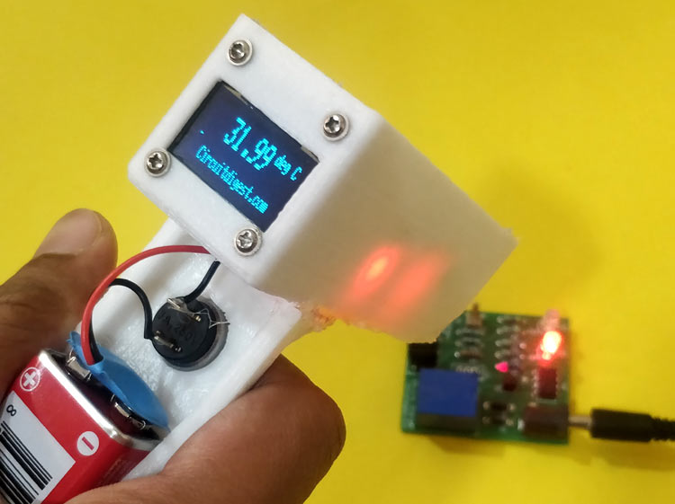 DIY Infrared Thermometer using Arduino and MLX90614 IR Temperature Sensor