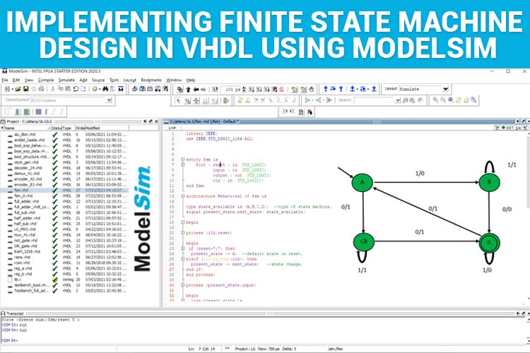 Implementing Finite State Machine Design In Vhdl Using Modelsim 7379