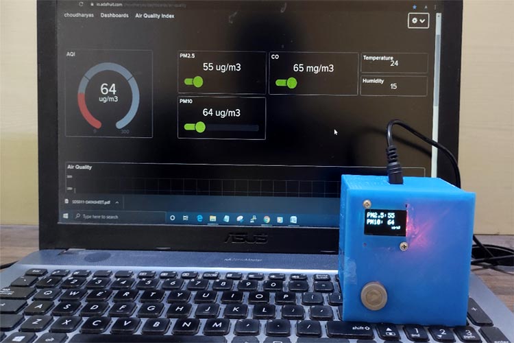 IoT Based Air Quality Index Monitoring System – Monitor PM2.5, PM10, and CO using ESP32