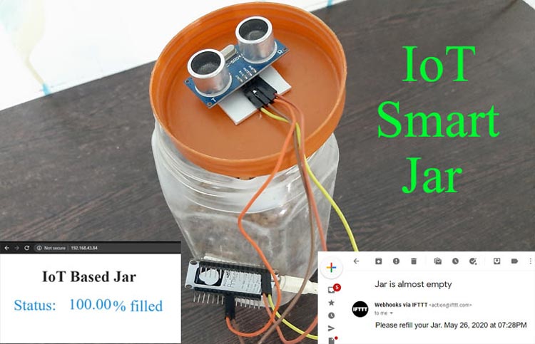 IoT Based Smart Jar Using NodeMCU ESP And Ultrasonic Sensor