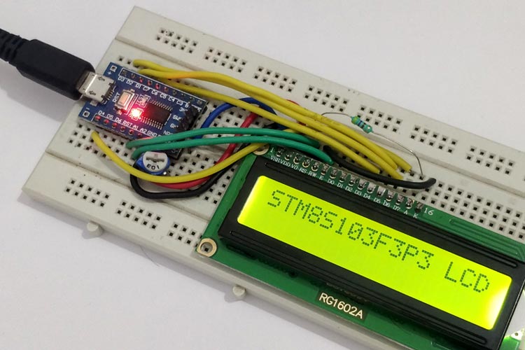 Interfacing 16x2 Alphanumeric LCD with STM8 Microcontroller 