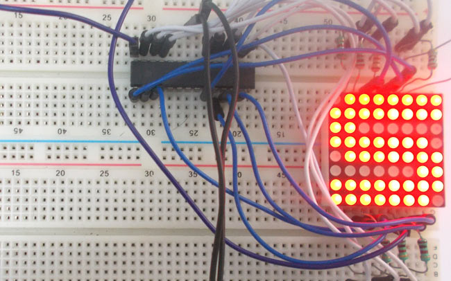 LED Matrix Interfacing with AVR Microcontroller