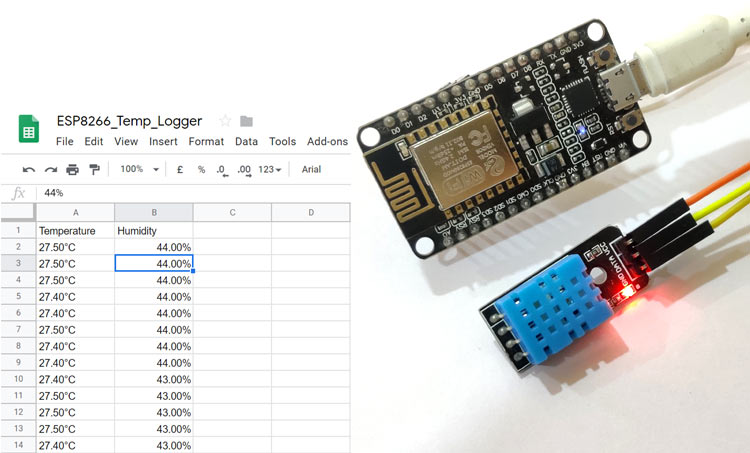 Log Temperature Sensor Data to Google Sheet using NodeMCU ESP8266